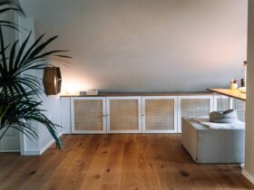 Ikea Besta hack with Vienna braid - built-in cabinet or sideboard made easy
