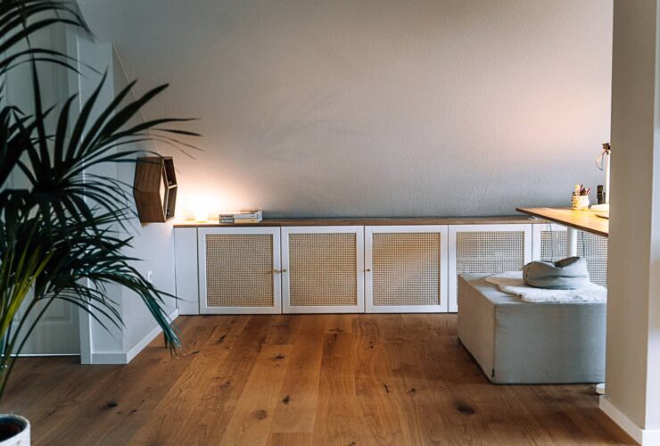 Ikea Besta hack with Vienna braid - built-in cabinet or sideboard made easy