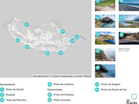 Map with beaches in Madeira